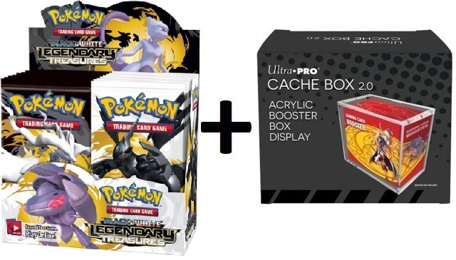 MINT Pokemon Black & White BW11 Legendary Treasures Booster Box PLUS Acrylic Ultra Pro Cache Box 2.0 Protector